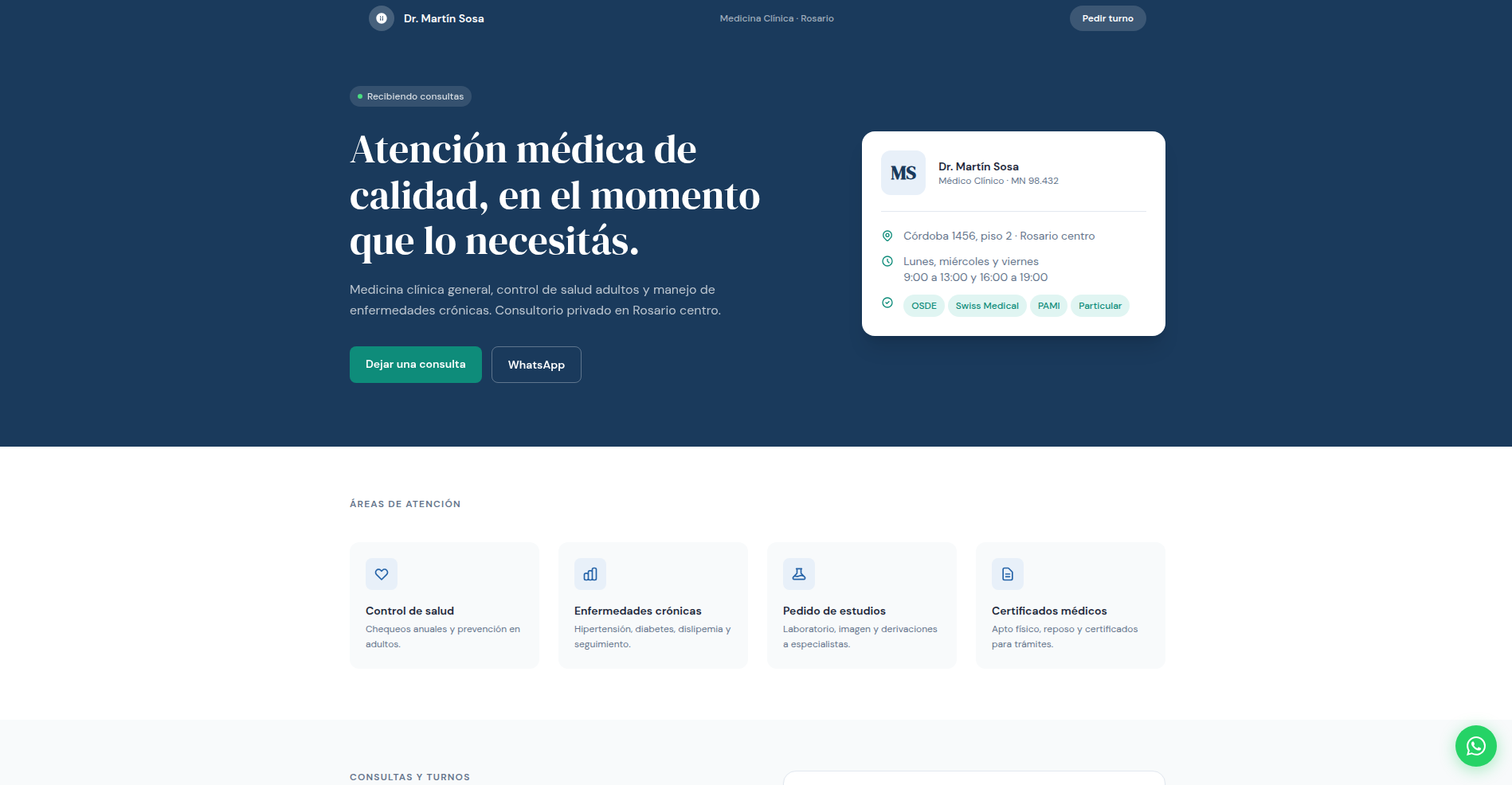 Landing page — Dr. Martín Sosa